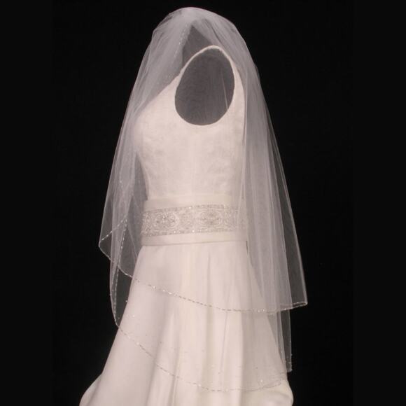 Your Dream Dress S5177VL White Silver Beaded Bridal Veil NEW main image 6